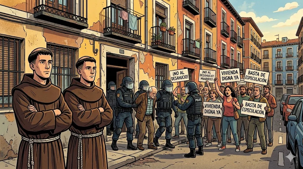 Proteste in Madrid: Franziskanerorden schmeisst Rentner aus Wohnung