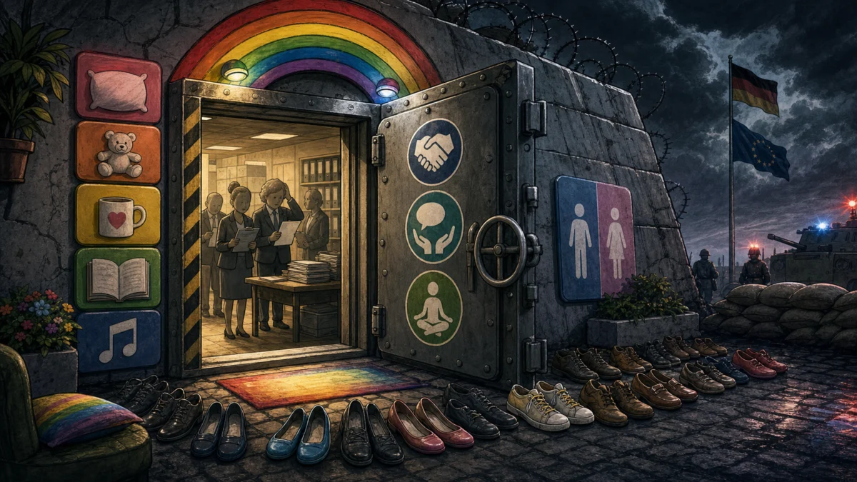 Deutschland im Krieg: Bitte ziehen Sie im Regenbogenbunker die Schuhe aus