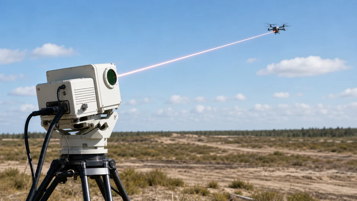 Symbolbild: Laser-Testsystem gegen Drohne