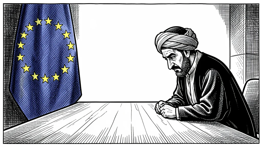 Symbolkarikatur: EU-Taliban-Verhandlungen über Migration
