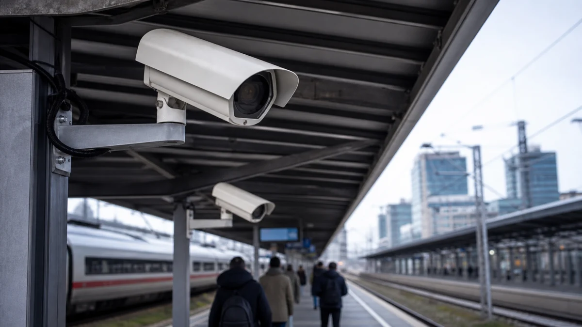 Überwachungskameras an einem deutschen Bahnhof