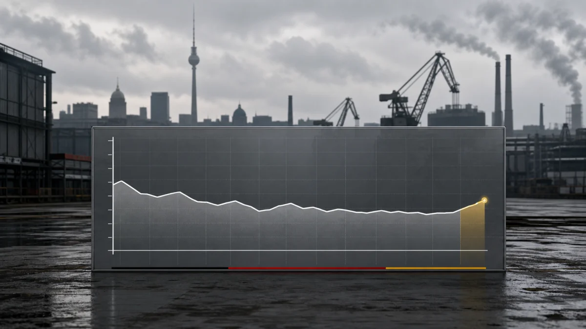 Nahezu flache Wirtschaftskurve vor deutscher Industrielandschaft