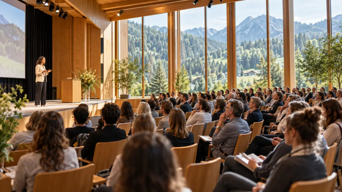 Gesundheitskongress in einem modernen Veranstaltungssaal im Bregenzerwald