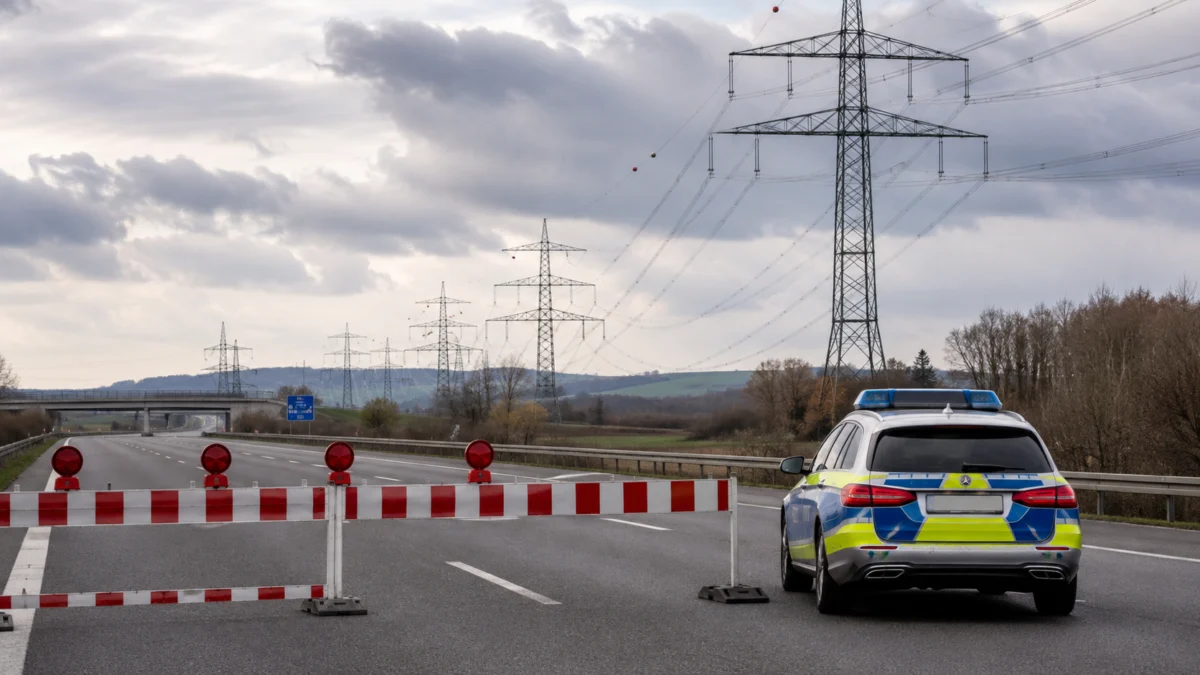 Schon wieder Sabotage am Stromnetz: Polizei sperrt A4