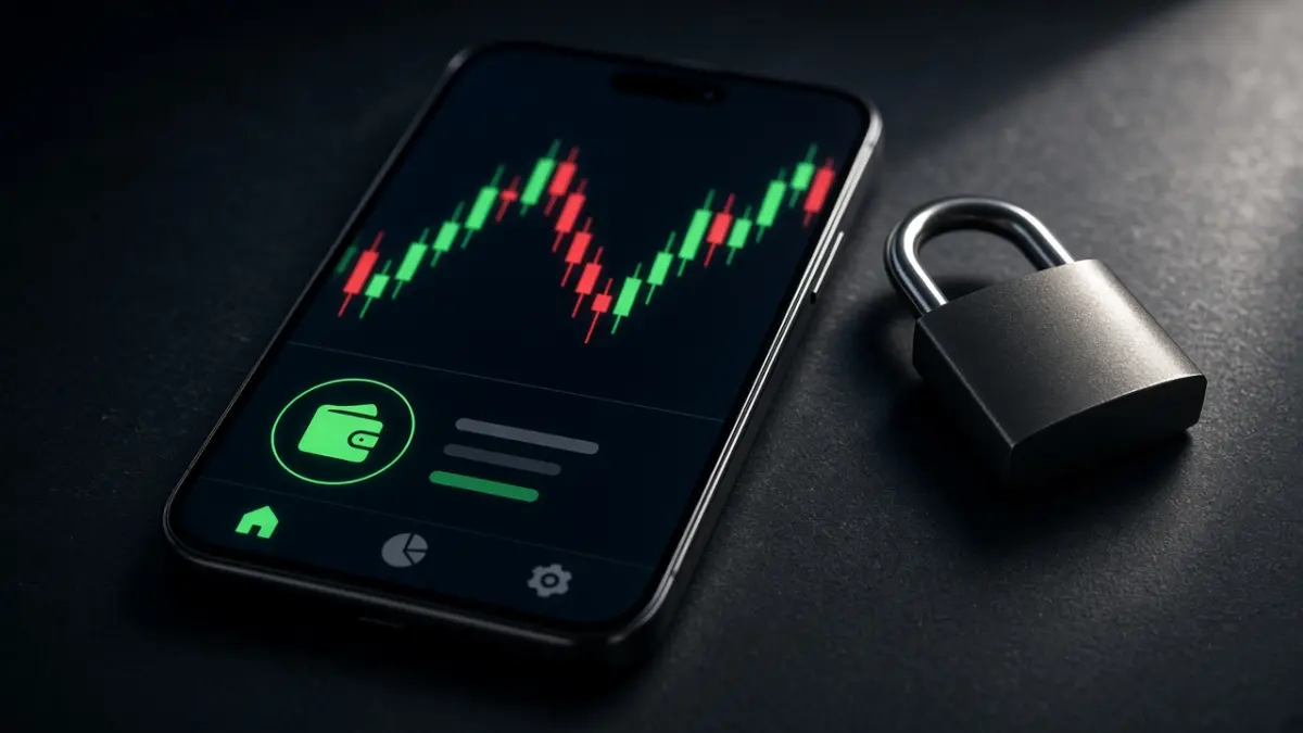 Symbolbild Krypto-Sicherheit Smartphone und Schloss