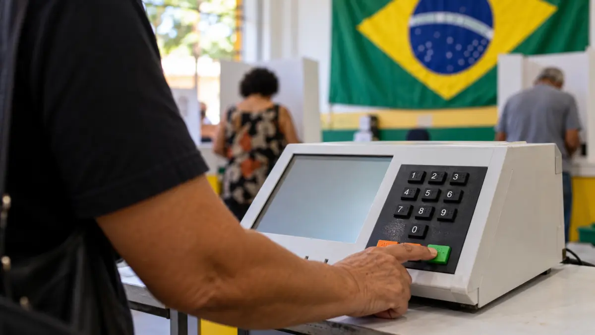 Elektronische Wahlmaschine in einem brasilianischen Wahllokal